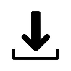 Poster - Black downward arrow silhouette icon 