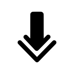 Poster - Black downward arrow silhouette icon 