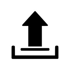 Poster - Upload arrow silhouette icon in black silhouette