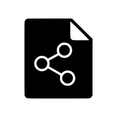 Poster - Document sharing silhouette icon with interconnected circles