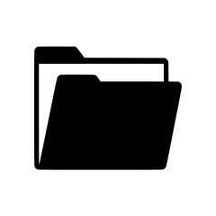 Poster - Black folder icon for file organization and document storage, silhouette icon  