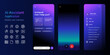© bakhtiarzein - AI assistant chat bot user interface set mobile app application dark theme user interface of artificial intelligence large language model menu and history