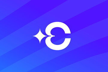 Poster - Letter C with sparkle logo icon design template elements