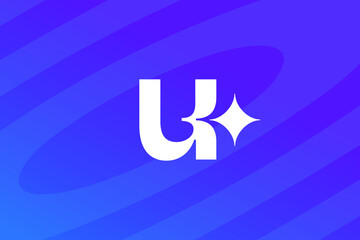 Poster - Letter U with sparkle logo icon design template elements
