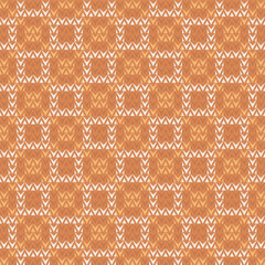 Poster - Geometric Orange and White Triangle Seamless Traditional Textile Pattern