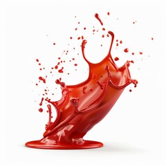 Poster - Dynamic splash of red liquid forming a crown shape on white background
