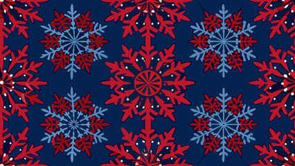 seamless pattern of snowflakes on a dark blue background for wallpaper the bedroom, patterned fills,