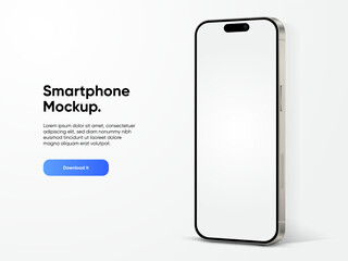 Wall Mural - realistic smartphone mockup. mobile phone vector with isolated on white background. device front vie