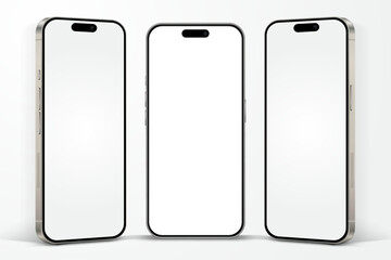 Poster - realistic smartphone mockup. mobile phone vector with isolated on white background. device front vie