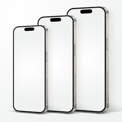 Wall Mural - realistic smartphone mockup. mobile phone vector with isolated on white background. device front vie