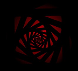 Wall Mural - Red and black spiral vortex abstract background