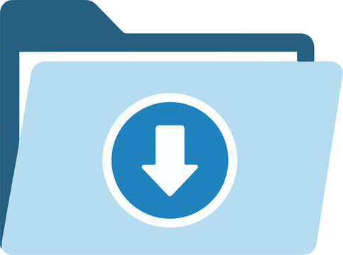 Download Folder Icon for Digital Data Storage and File Transfer