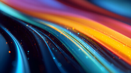 Poster - Dynamic vibrant light streams flowing with energy creating an eye-catching design perfect for backgrounds or digital artistry showcasing brilliant color transitions and particle