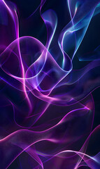 Poster - Abstract background with luminous purple and blue waves creates an enchanting ambiance for graphic designs and visual effects for digital artwork modern technology wallpapers and