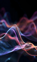 Poster - Abstract wave pattern background design in deep hues creating a dynamic and modern visual effect with smooth curved forms digital artwork for creative projects and artistic