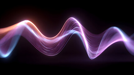Poster - Abstract luminous wave forms a mesmerizing digital artwork for background applications highlighting dynamic energy and modern aesthetics a striking visual with flowing lines