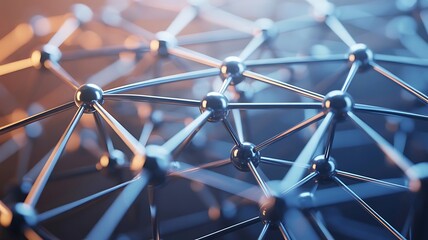 Poster - A futuristic network of interconnected nodes creates a complex and technological abstract design