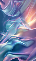 Poster - Abstract iridescent flowing waves digital design artistic background for creative projects soft shimmering light gradients modern fluid art motion wallpaper backdrop for textile