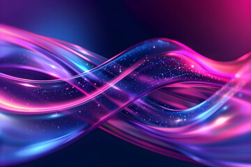 Poster - Abstract neon light waves flow background with vibrant blue and pink colors luminous sparkle pattern contemporary artistic futuristic design element dynamic energy and creative