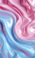 Poster - Abstract fluid art in soft pastel hues creates a mesmerizing swirl with pink and blue shades perfect for trendy digital backgrounds and modern design projects for web and print
