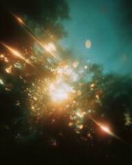 Poster - Spectacular Cosmic Explosion with Bright Light and Nebula