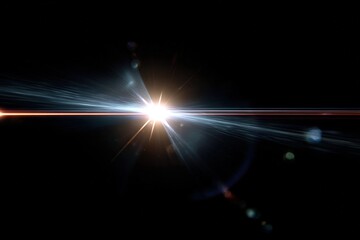 Poster - Abstract blue background with glowing stars and dynamic light lines illustrating motion and energy