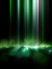 Poster - Bright abstract colorful background with glowing lines and a blue and green aurora wave design