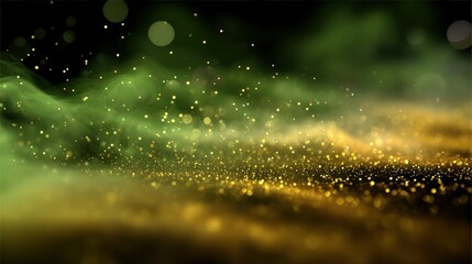 Poster - Enchanting Gold and Green Sparkle Background