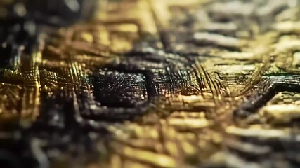 Abstract Metallic Textural Surface with Warm & Cool Tones