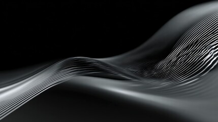 Poster - Elegant Black and White Abstract Wave Design