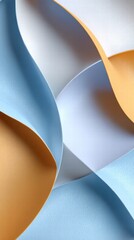 Poster - Abstract, flowing, colorful paper art, featuring curves and lines in a modern artistic style. Perfect for creative projects