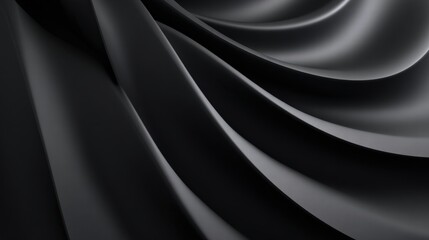 Poster - Abstract black swirl design with soft curves and shadows, perfect for a modern background