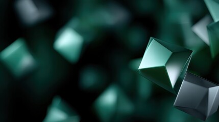 Poster - Close-up view of geometric shapes with a gradient and soft focus background