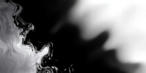 Poster - Abstract Black and White Smoke Art