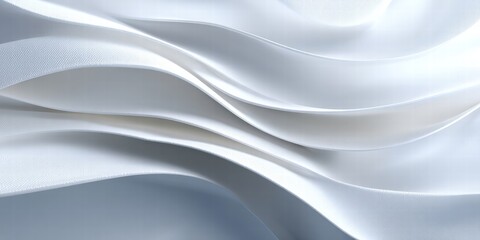 Poster - Elegant and minimalist 3D render of a flowing wave sculpture. A serene and sophisticated design perfect for modern aesthetic