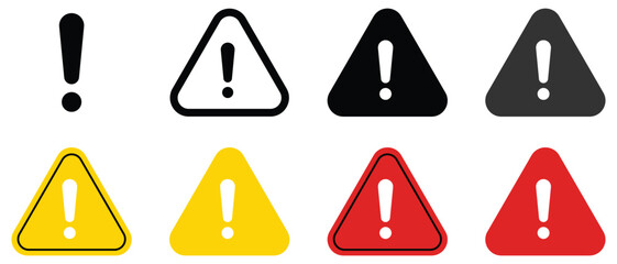 Poster - Exclamation marks. Attention Icon Set. Danger Caution or Alert Risk Warning Vector Symbol. General Warning Attention Sign Alert to Various Safety Hazards. 