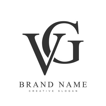 VG trendy logotype template. Initial letter v and g classic font style. Creative logo for company name or identity.