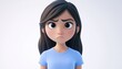 © Tetiana - Displeased And Fearful Brunette Young Woman Standing Over Blue With A Disgusted Expression, Making A Face Of Aversion Reaction