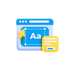 Fototapete - Modern Web Design Element:  3D Isometric Style, Bright Blue and Yellow Color Scheme, User Interface Concept.