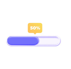 Poster - fifty percent complete progress bar: modern, clean, and minimalist ui design element.