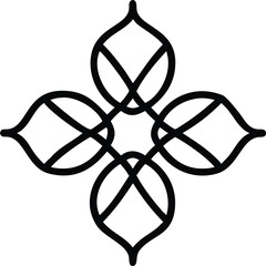 Poster - Geometric symmetrical radial design with repeating petal shapes abstract background