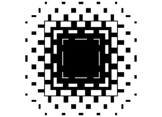 Poster - Striped pattern. Vector frame of black pixels on a white background. Dynamic Design Element. Technological Vector Background. For covers, advertising, cards.