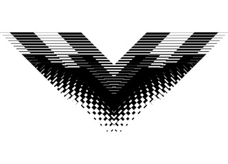 Poster - Black sports Striped pattern on white from pixels and lines. Dynamic Design Element. Technological Vector Background. For covers, advertising, cards. For car body, sportswear, toy