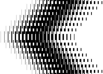 Poster - Abstract vector arrow from black pixels on white background. Pattern. Modern technological vector background. Striped design element. Flow of clusters, Pointer, navigation, Game, Movement