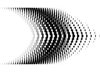Poster - Abstract vector arrow made of black pixels on a white background. Pattern. Modern technological vector background. Striped design element. Information flow, Pointer, navigation, Game, Movement