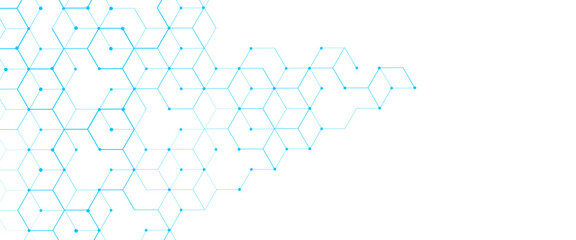 Poster - Vector modern grey hexagons futuristic science technology