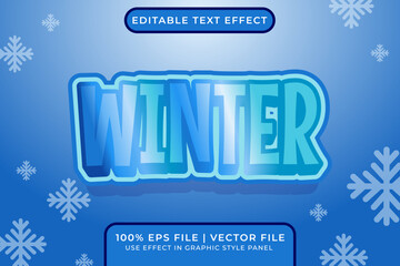 Poster - 3D Winter Season Editable Vector Text Effect. Ice Text Effect