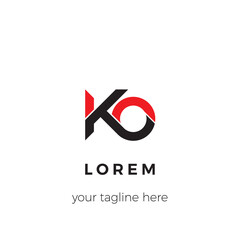 Poster - KO initial letter logo icon design vector template
