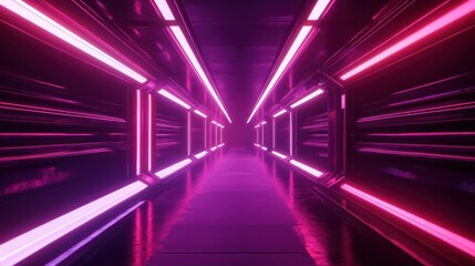 Poster - Futuristic neon corridor