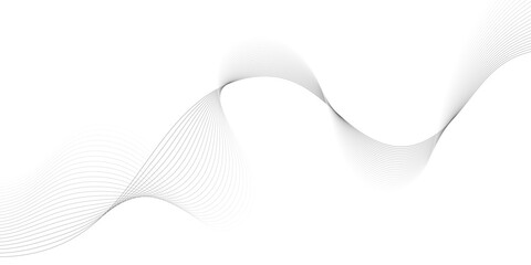 Poster - Abstract grey, white smooth element swoosh speed wave modern stream background. Wave with lines created using blend tool. Abstract frequency sound wave lines and twisted curve lines background.	